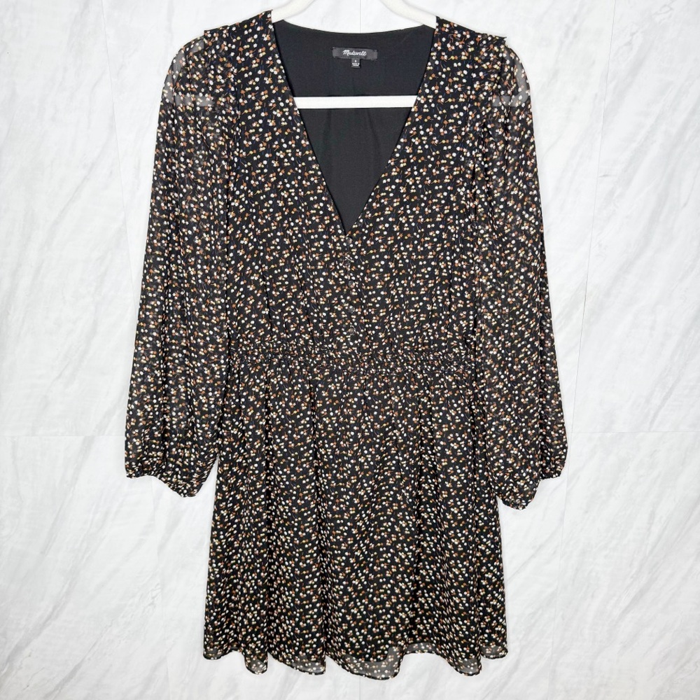 Madewell Black Bishop Sleeve Sundress Small